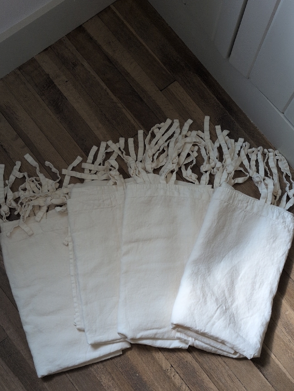 Not Perfect Linen Ivory Linen Tie Top Curtains 62 Long By 52 Wide Count 4